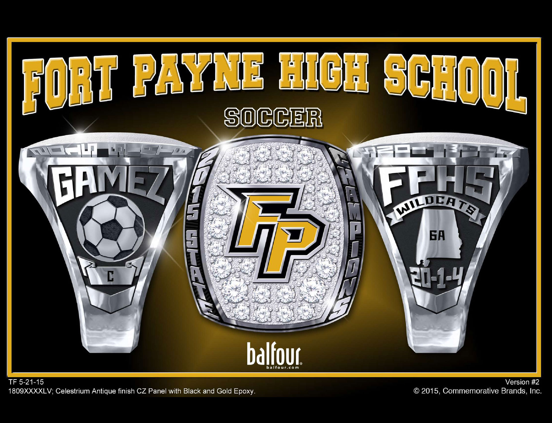 fort payne soccer high school championship rings