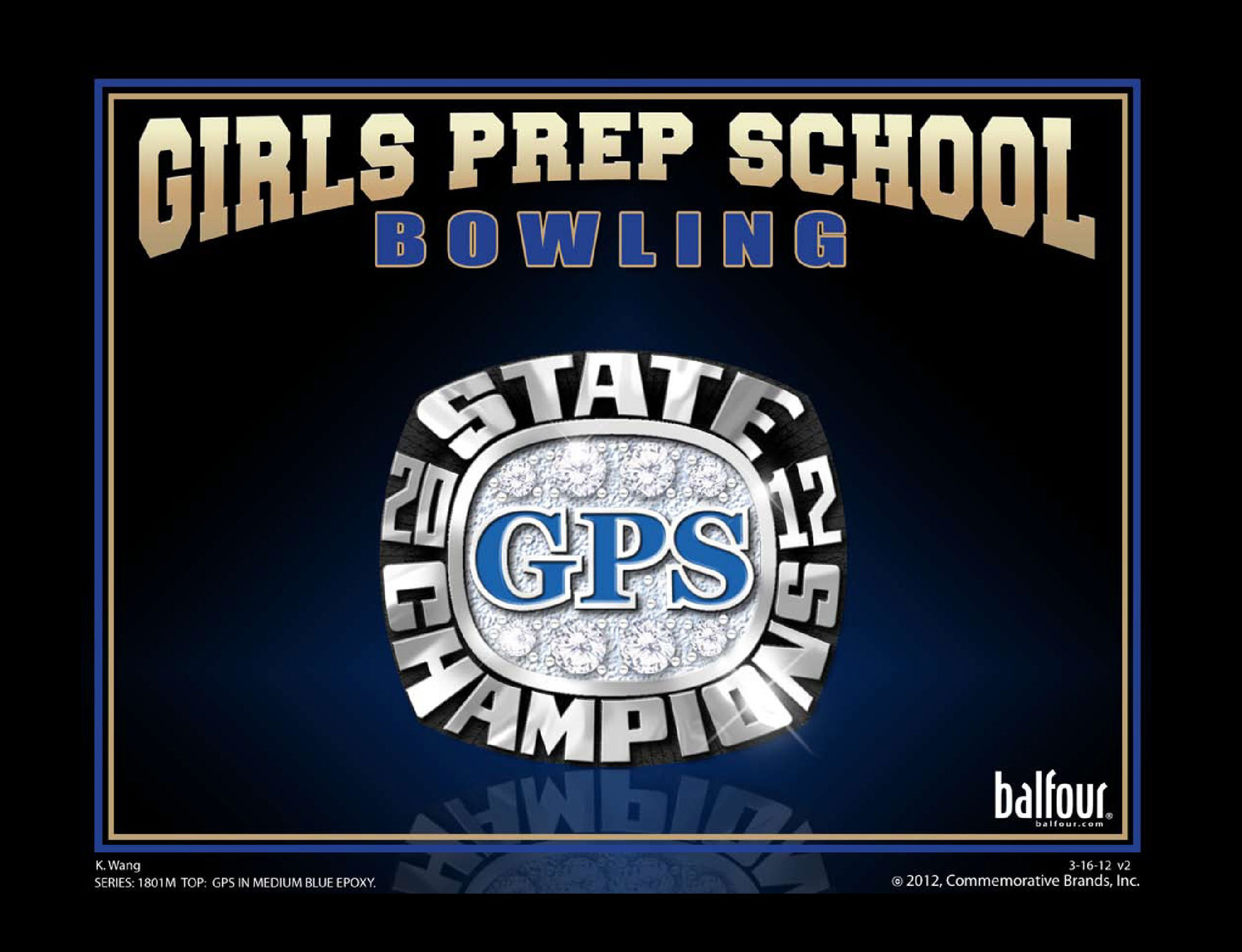 GPS Bowling high school championship rings